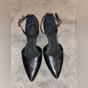 Anne Klein Black Business Casual Pleather Work Heels Size 9.5